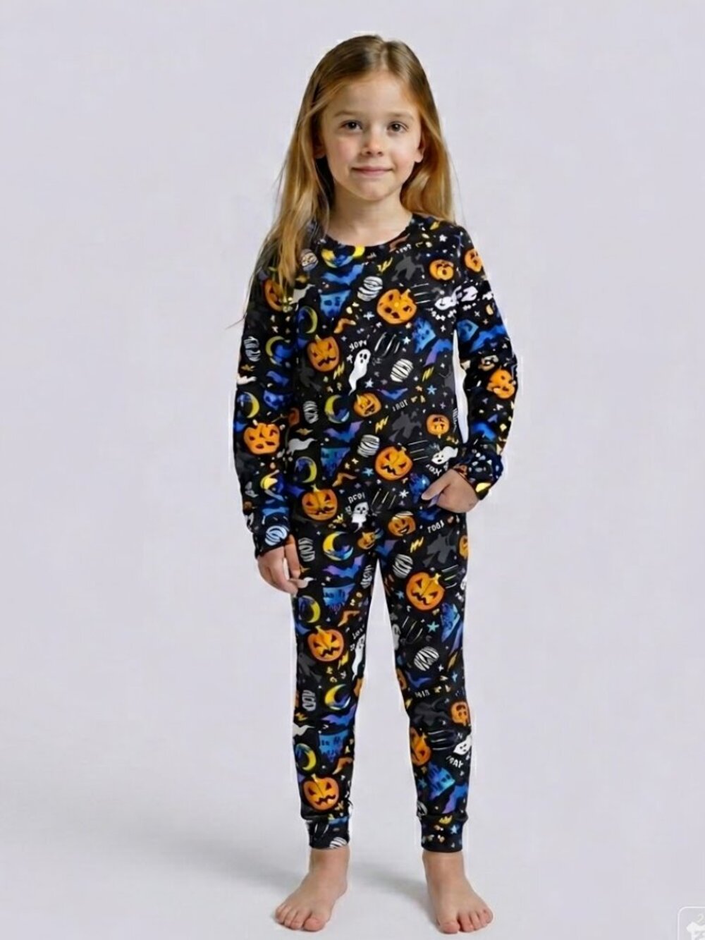 The Childrens Place Kids Glow in the Dark PJ Set Halloween Cotton Pajamas 5